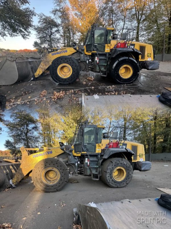 Heavy equipment cleaning Komatsu loader Buck Pressure Washing