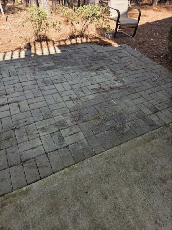 Paver patio before pressure washing Stone Mountain GA